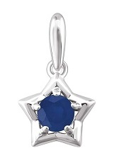 nice white gold round star September birthstone baby charm